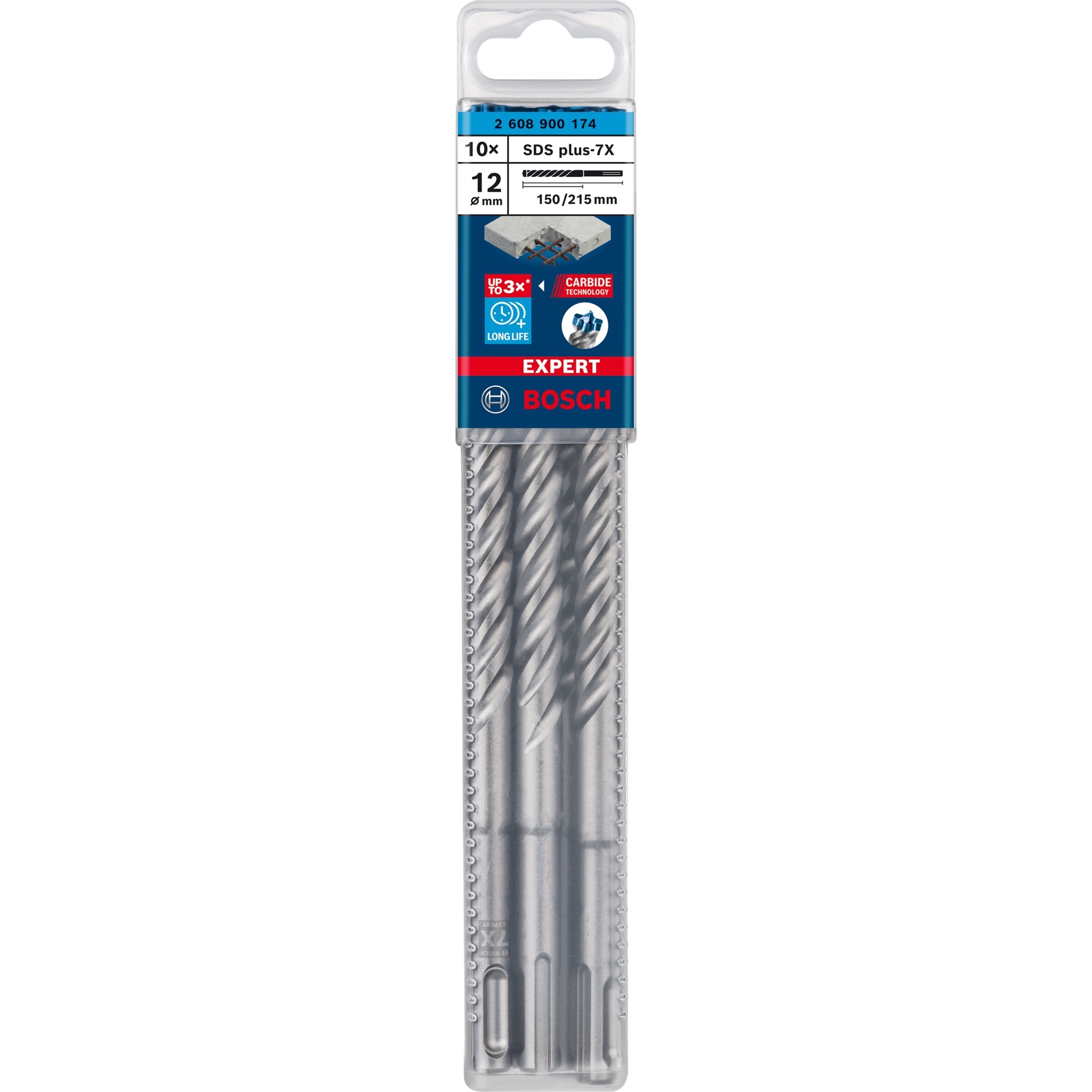 Expert Hammerbohrer SDS-plus-7X, Ø 12mm, 10 Stück