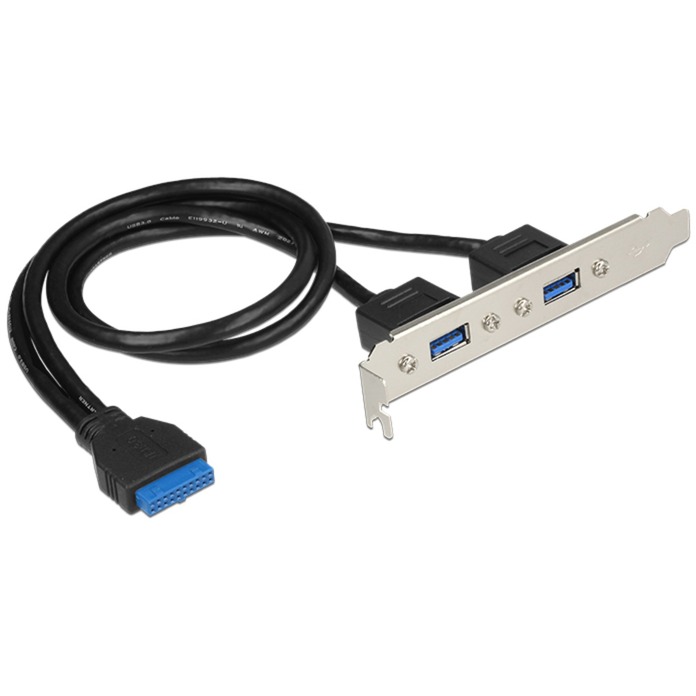 Image of Alternate - Slotblech 1 x 19 Pin USB 3.0 Pfostenbuchse intern > 2 x USB 3.0 Typ-A Buchse extern, Slotblende online einkaufen bei Alternate