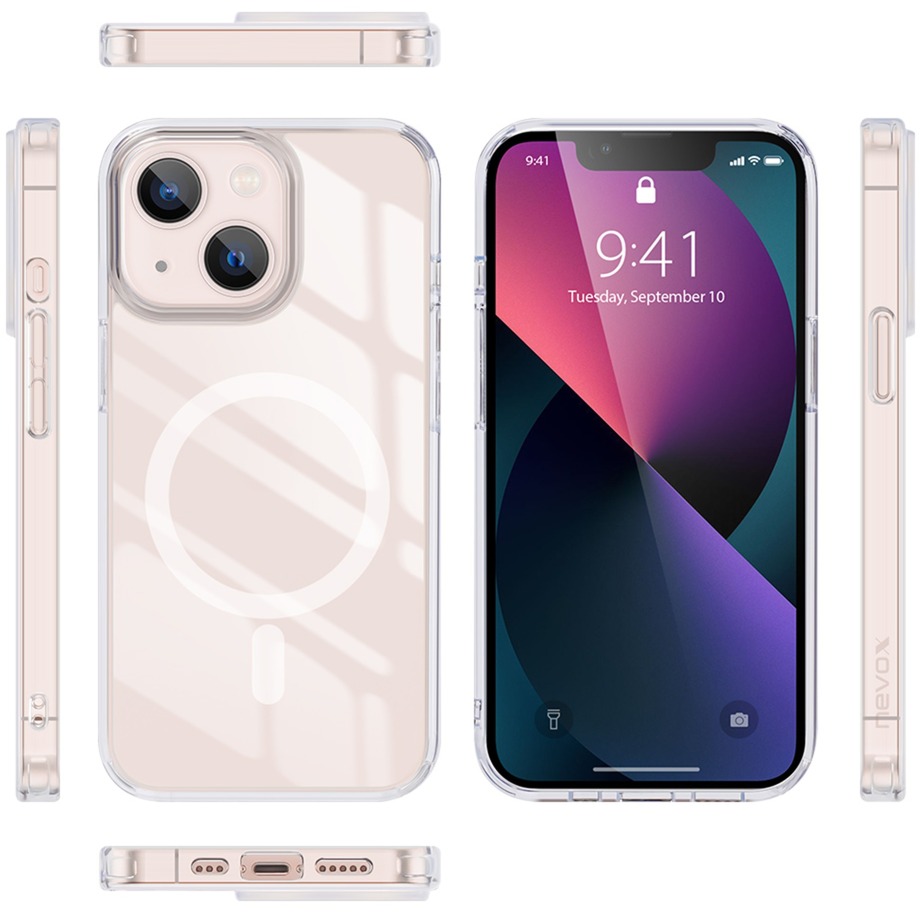 Nevox StyleShell SHOCKFlex, Handyhülle transparent, iPhone 16 Plus, kompatibel mit MagSafe