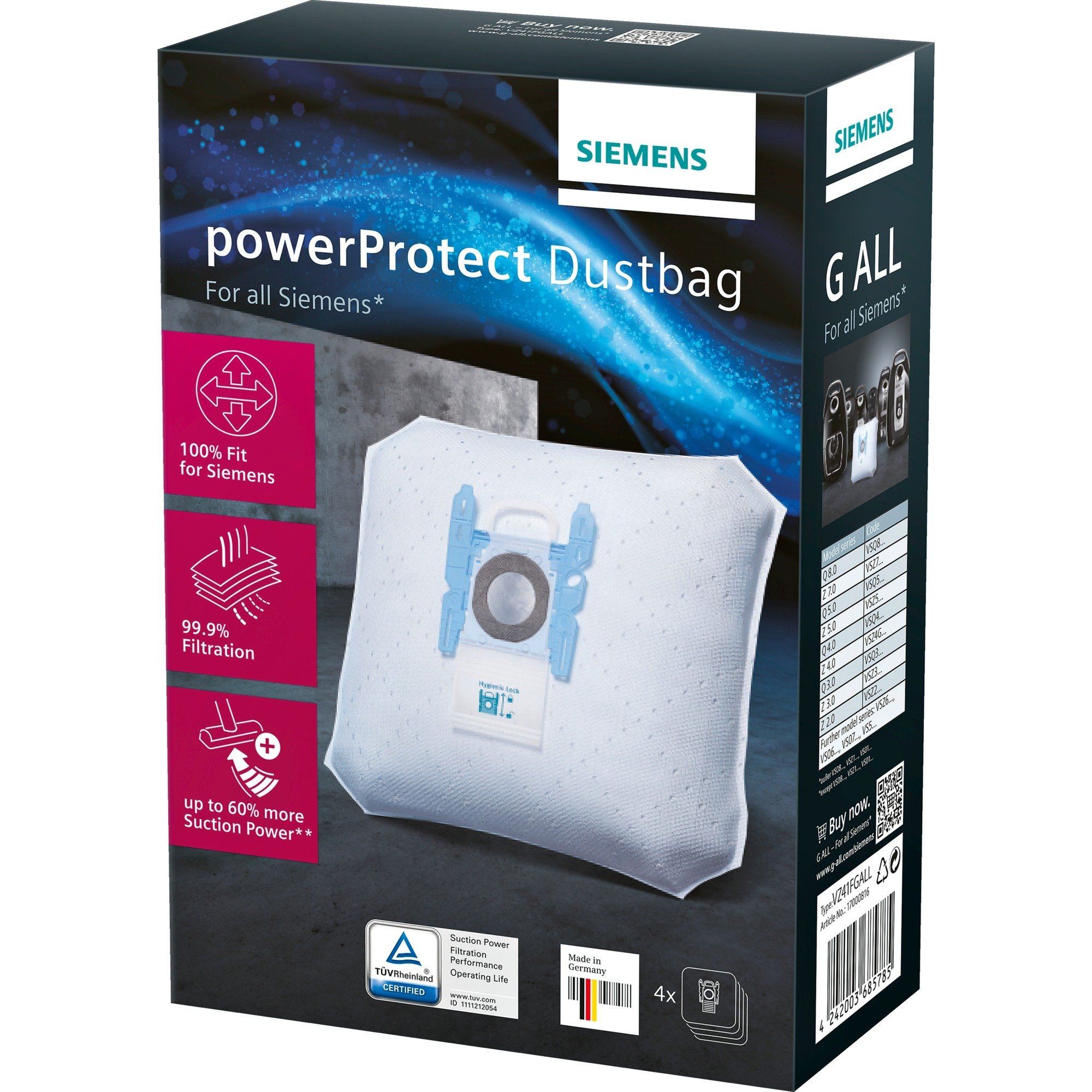 Staubsaugerbeutel PowerProtect VZ41FG (4+1) Typ G ALL