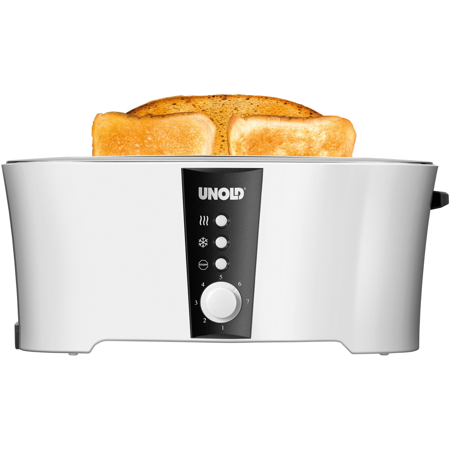 Unold Toaster Design Dual weiß/schwarz, 1.350 Watt, für 4 Scheiben Toast