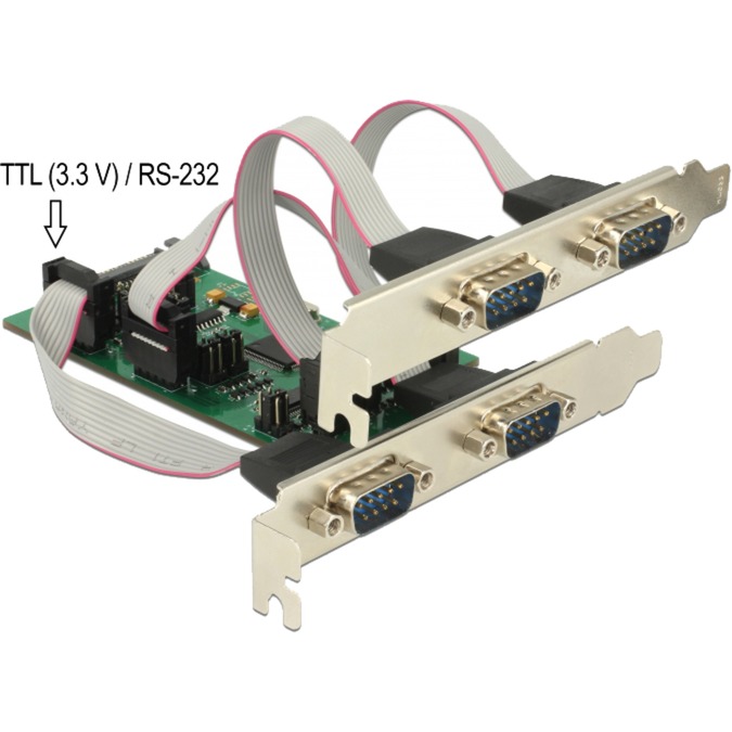 Image of Alternate - PCI Express Karte > 3 x Seriell RS-232 + 1 x TTL 3,3 V / RS-232, Schnittstellenkarte online einkaufen bei Alternate