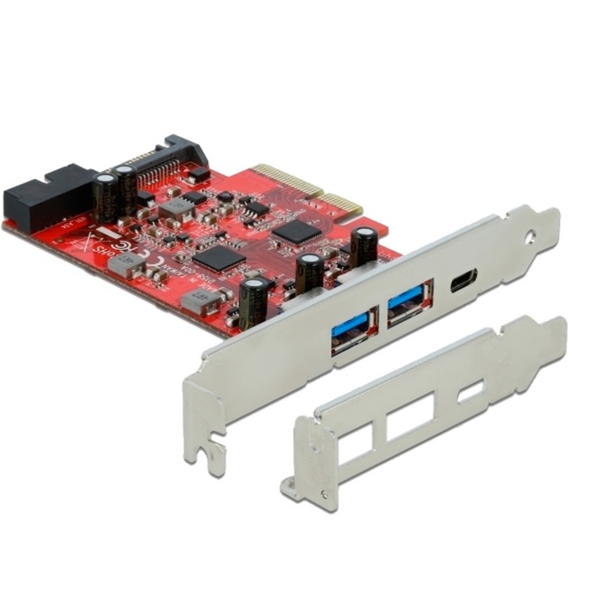 Image of Alternate - PCIe x4 > 1x USB 3.2 Gen 2 USB-C,+ 2xUSB-A, 1x intern USB 3.2 Gen 1, Schnittstellenkarte online einkaufen bei Alternate