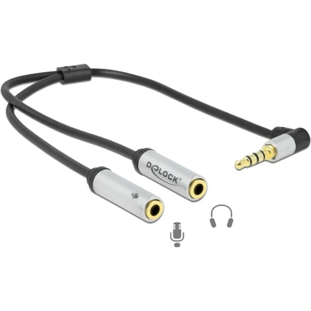 Image of Alternate - Headset Adapter 3,5mm 4Pin Klinkenstecker > 2x 3,5mm 3Pin Klinkenbuchse (CTIA), Y-Kabel online einkaufen bei Alternate