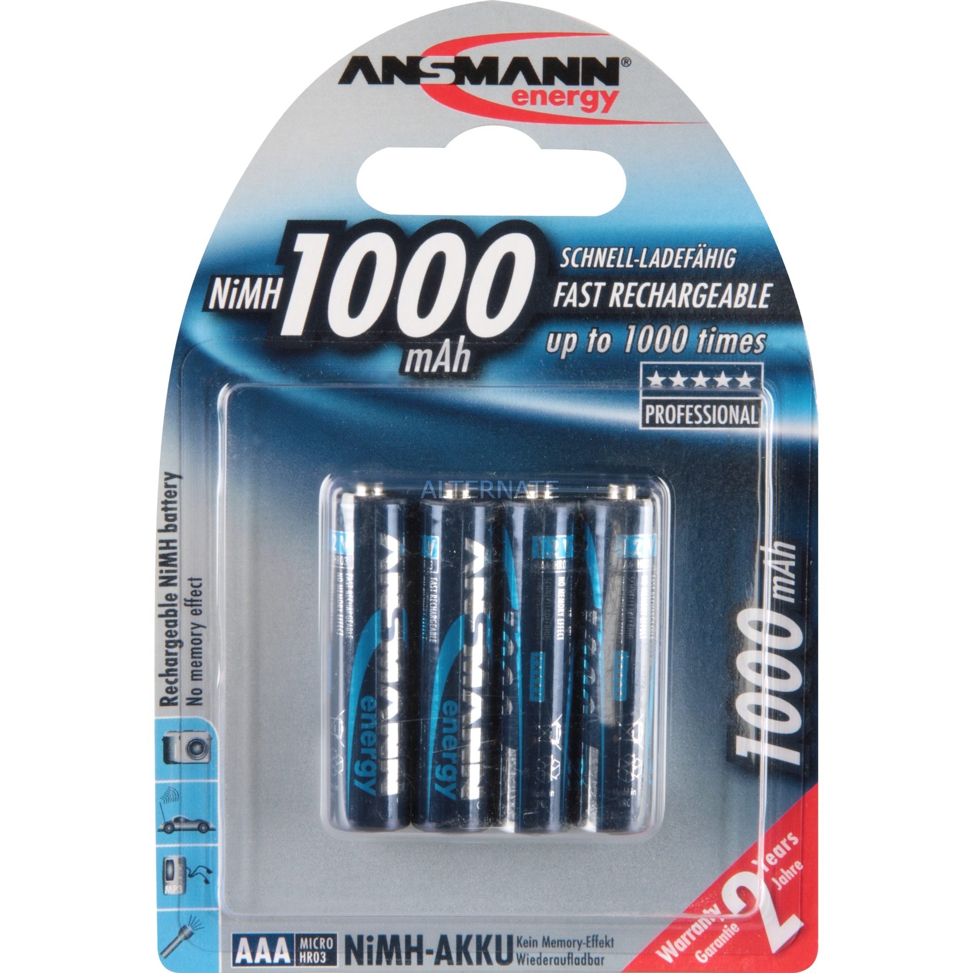 Image of Alternate - 1000mAh NiMh Professional, Akku online einkaufen bei Alternate