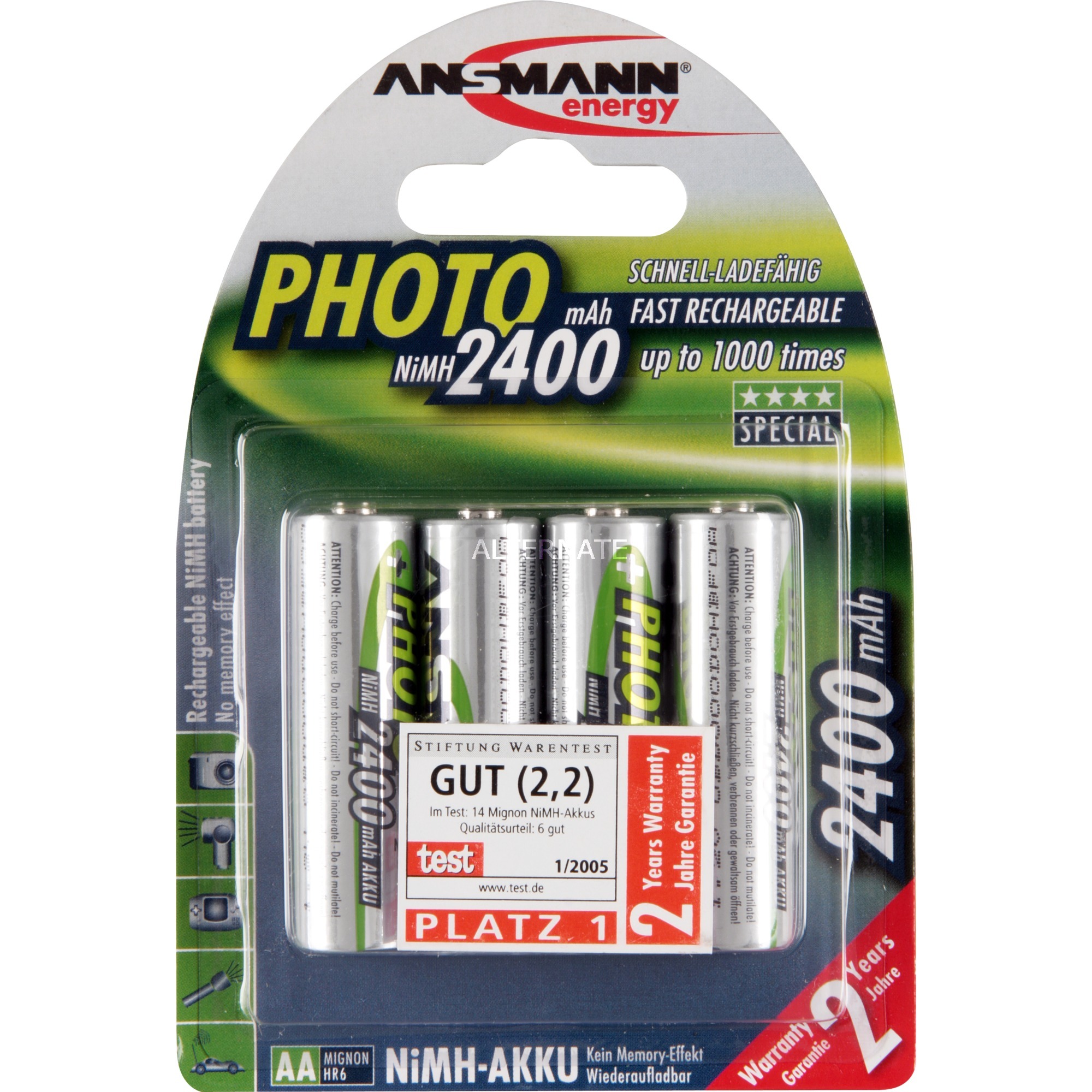 Image of Alternate - 2400mAh NiMh Photo, Akku online einkaufen bei Alternate