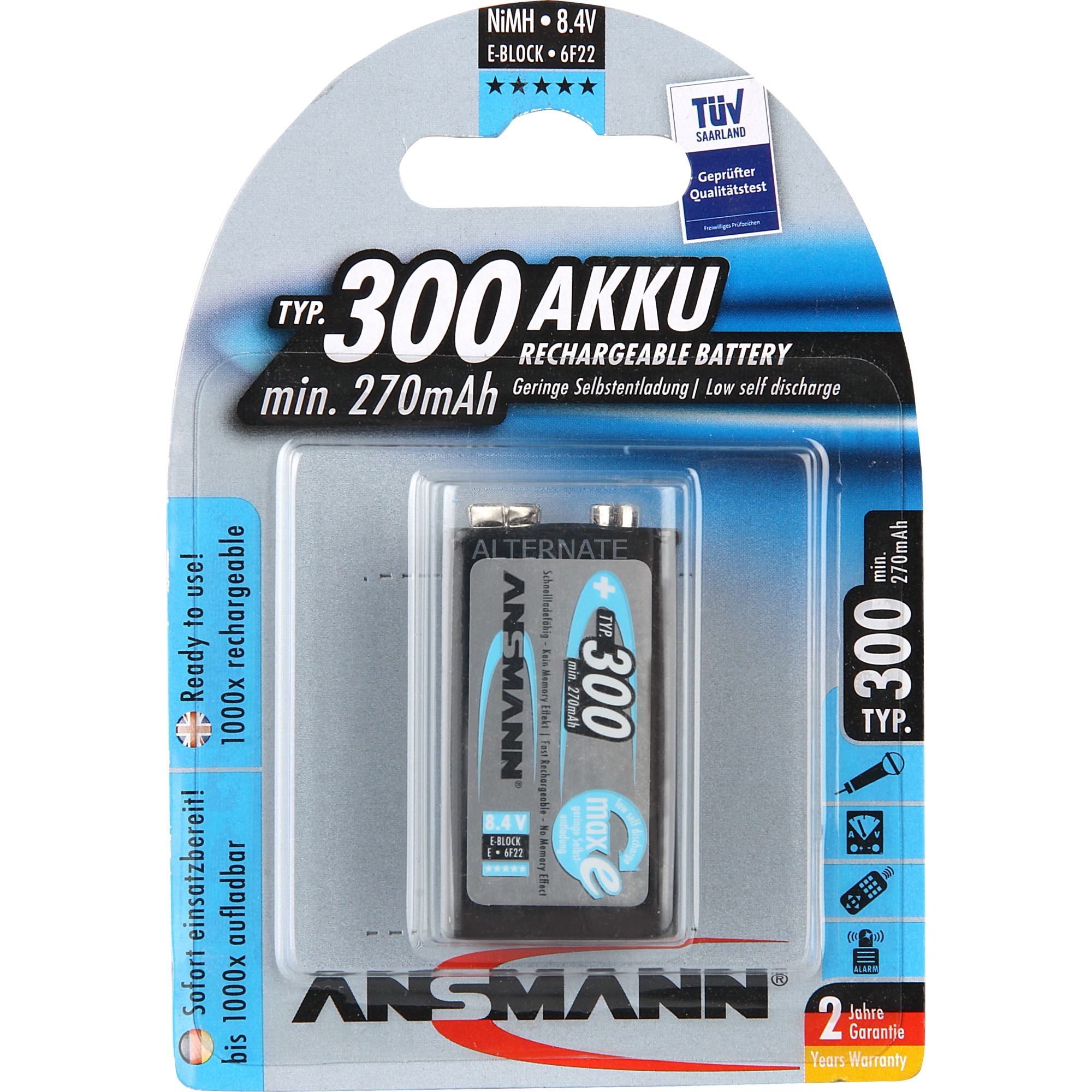 Image of Alternate - 270mAh 9V E-Block maxE plus, Akku online einkaufen bei Alternate