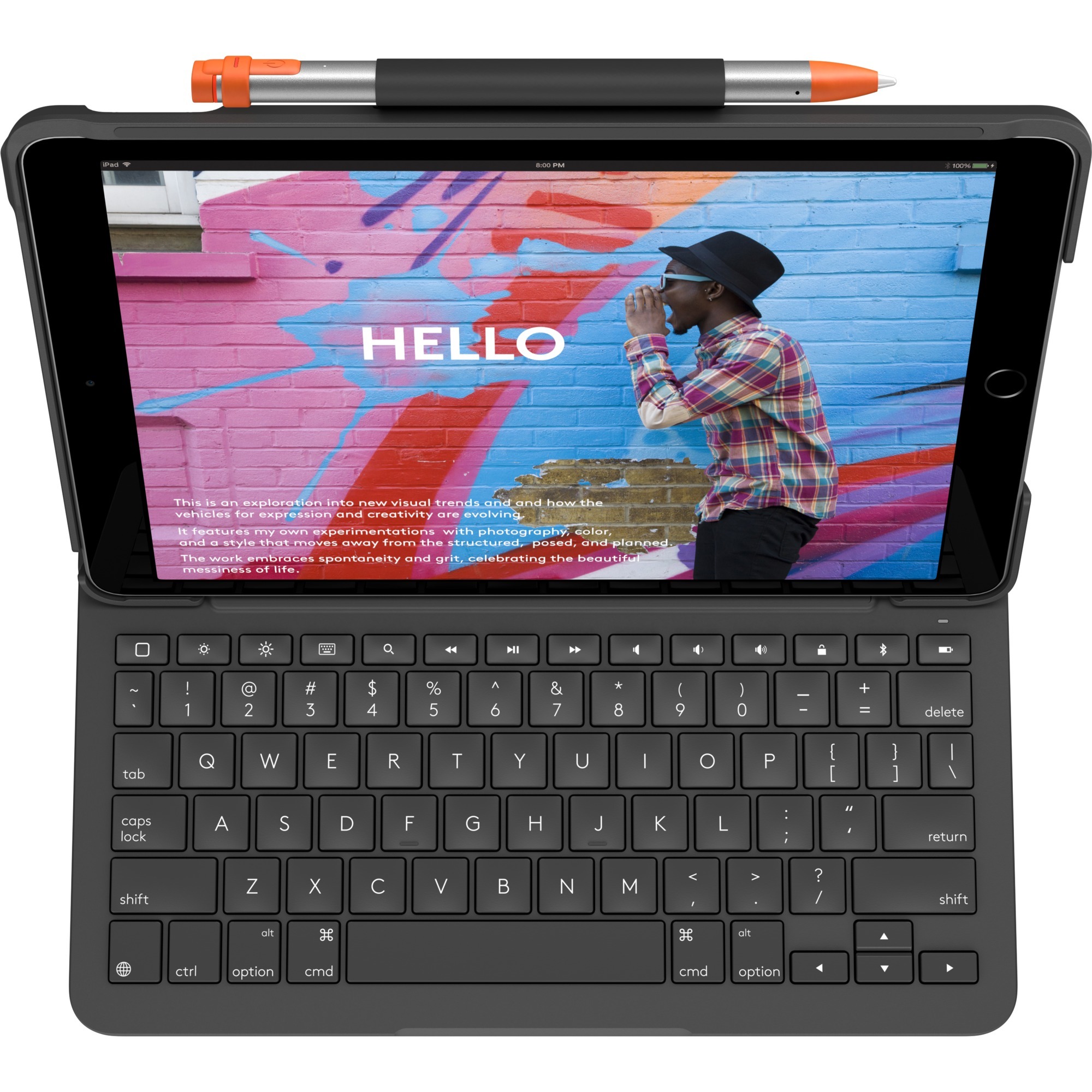 Logitech Slim Folio, Tastatur schwarz, DE-Layout, Scherenmechanik, für iPad 7., 8. und 9. Generation