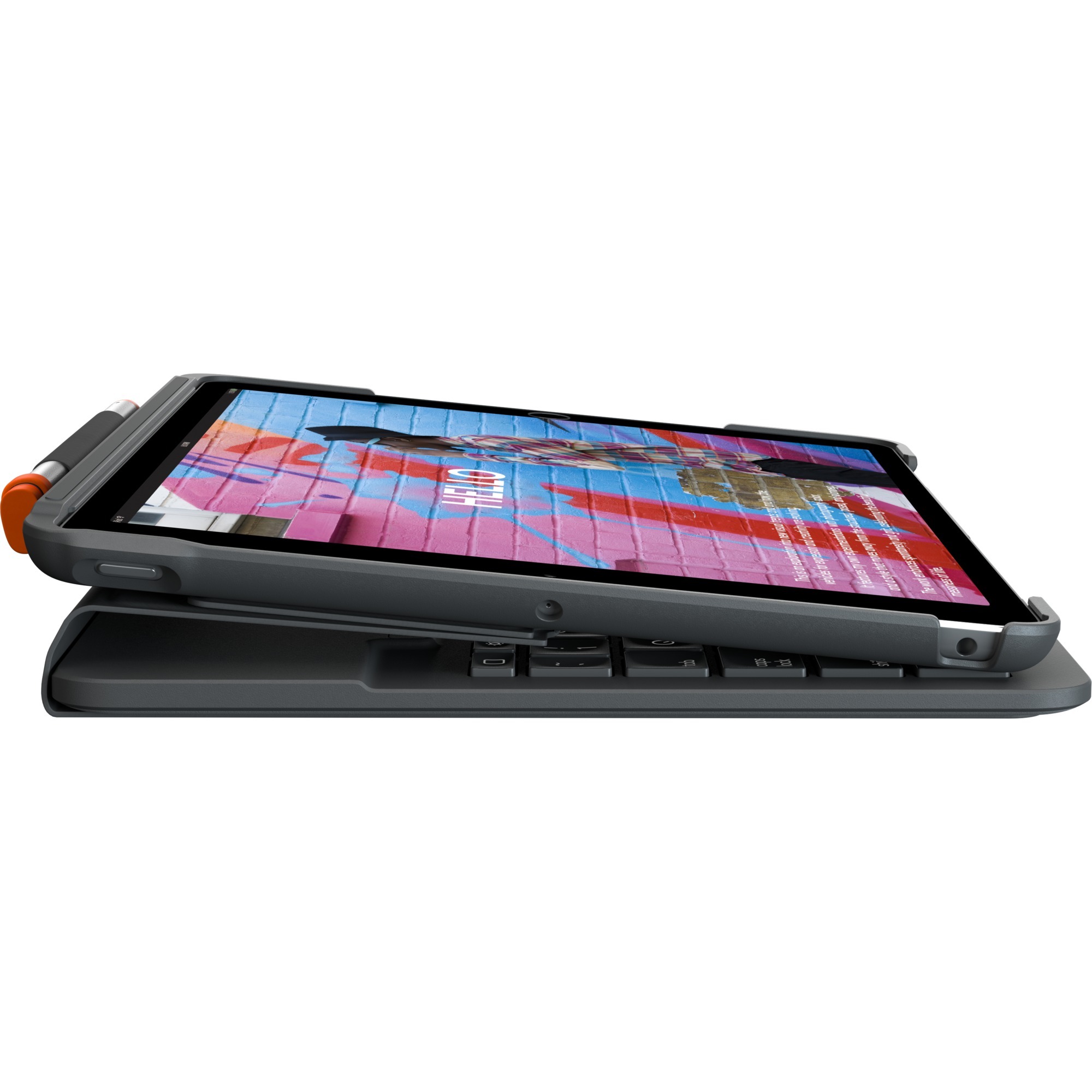Logitech Slim Folio, Tastatur schwarz, DE-Layout, Scherenmechanik, für iPad 7., 8. und 9. Generation