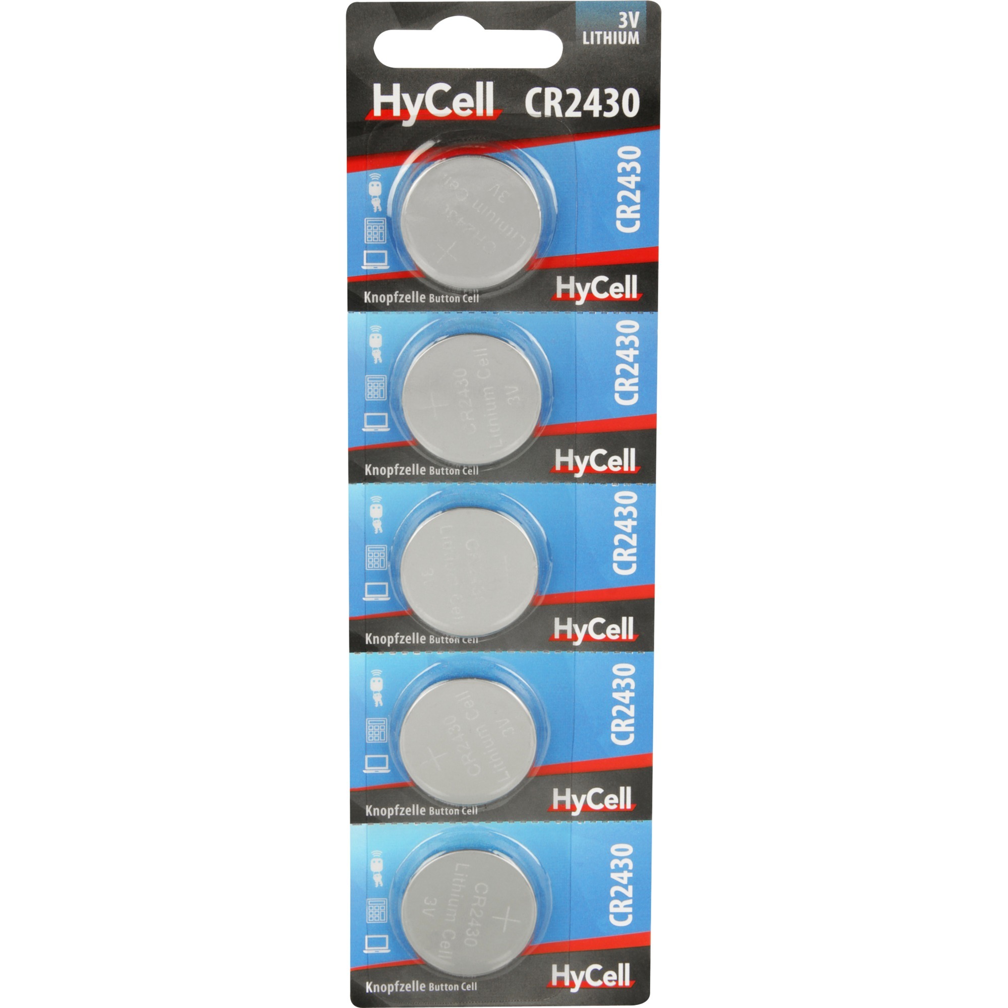 Image of Alternate - HyCell Lithium Knopfzellen CR2430, Batterie online einkaufen bei Alternate
