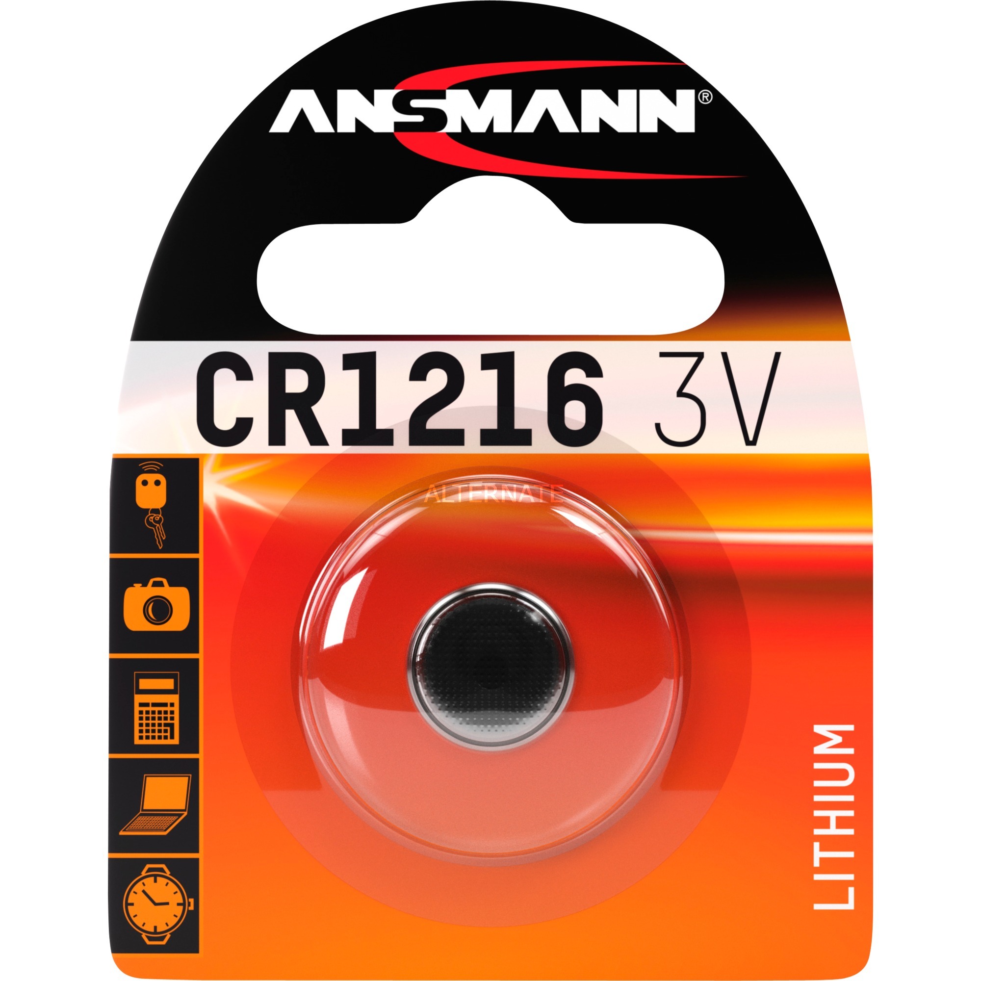 Image of Alternate - Lithium Knopfzelle CR1216, Batterie online einkaufen bei Alternate