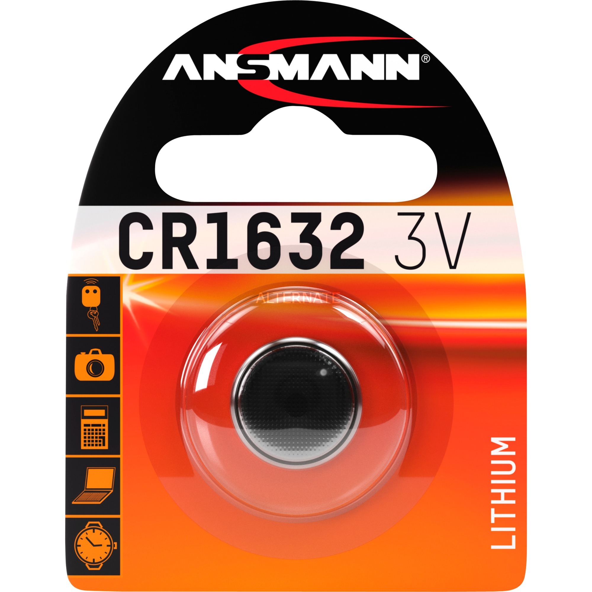 Image of Alternate - Lithium Knopfzelle CR1632, Batterie online einkaufen bei Alternate
