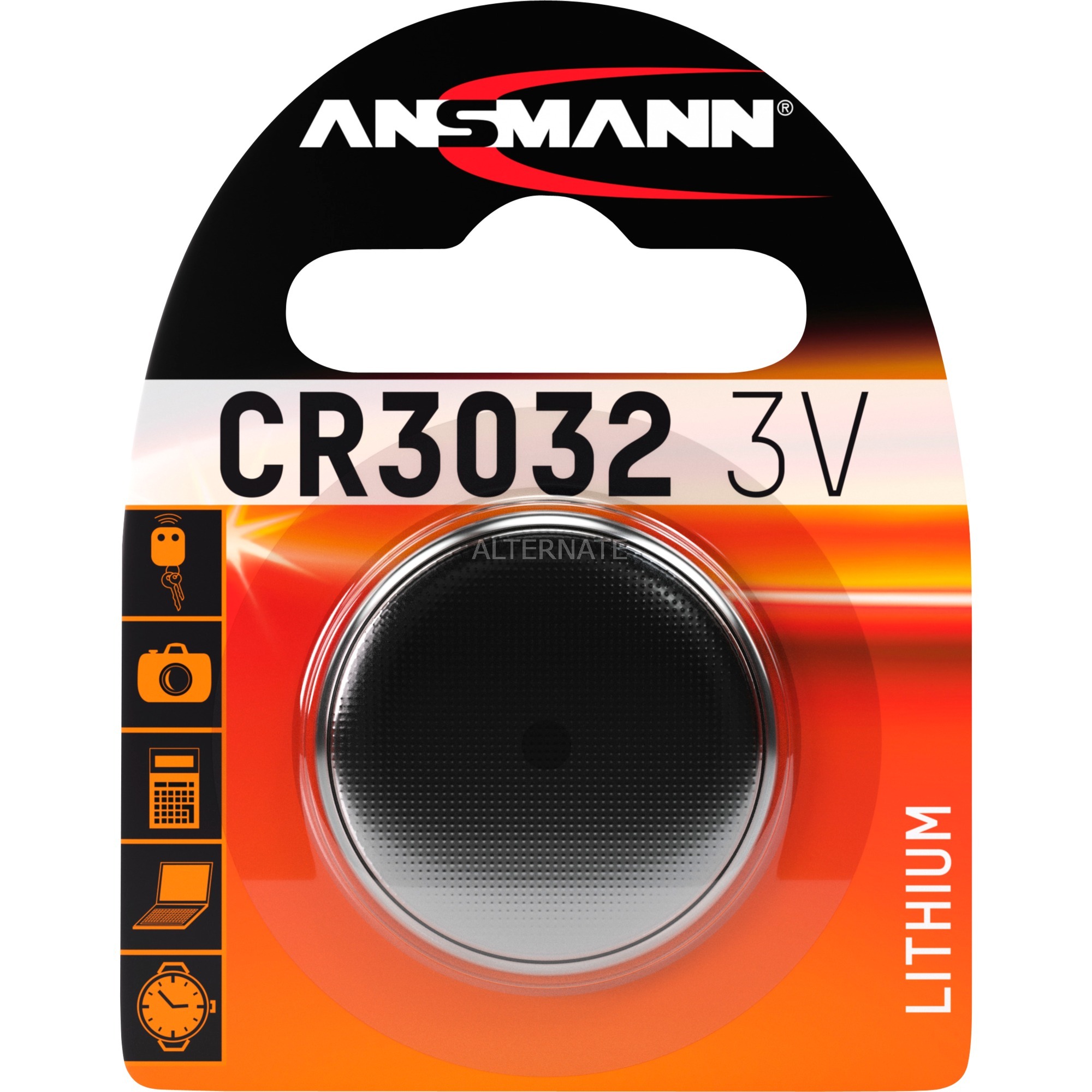Image of Alternate - Lithium Knopfzelle CR3032, Batterie online einkaufen bei Alternate