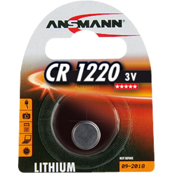 Image of Alternate - Lithium Knopfzelle CR-1220, Batterie online einkaufen bei Alternate