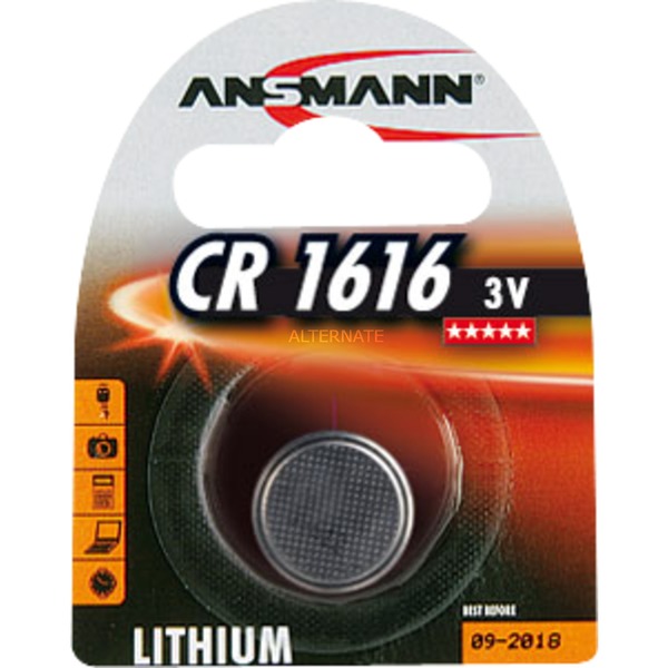 Image of Alternate - Lithium Knopfzelle CR-1616, Batterie online einkaufen bei Alternate