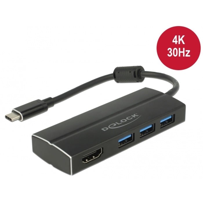 Image of Alternate - Adapter USB C 3.1 > 3x USB 3.0 A Hub + HDMI 4K online einkaufen bei Alternate