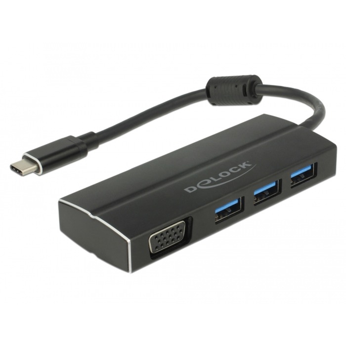 Image of Alternate - Adapter USB C 3.1 > 3x USB 3.0 A Hub + VGA online einkaufen bei Alternate