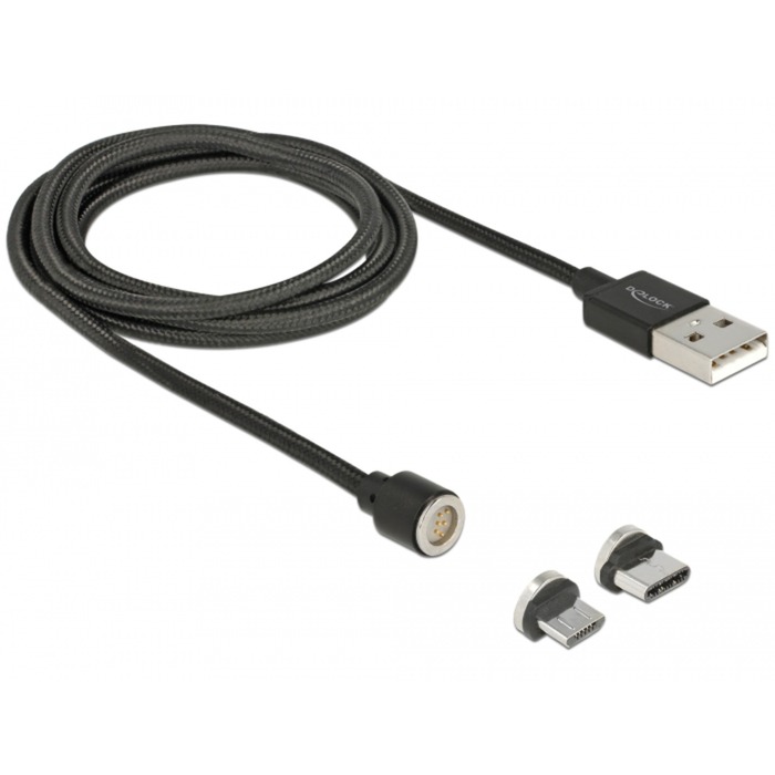 Image of Alternate - Magnetisches USB Daten- und Ladekabel USB A > Micro USB + USB-C online einkaufen bei Alternate