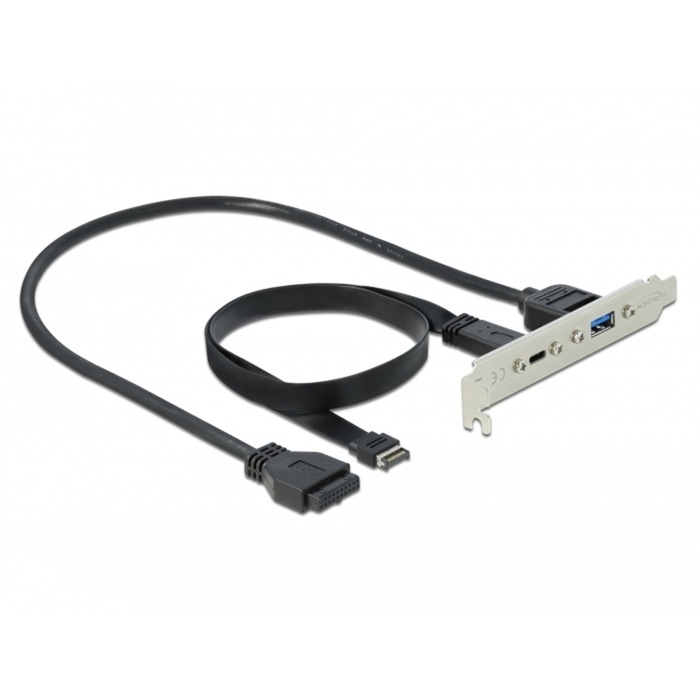 Image of Alternate - Slotblech mit 1x USB Type-C und 1x USB Typ-A Port, Adapter online einkaufen bei Alternate