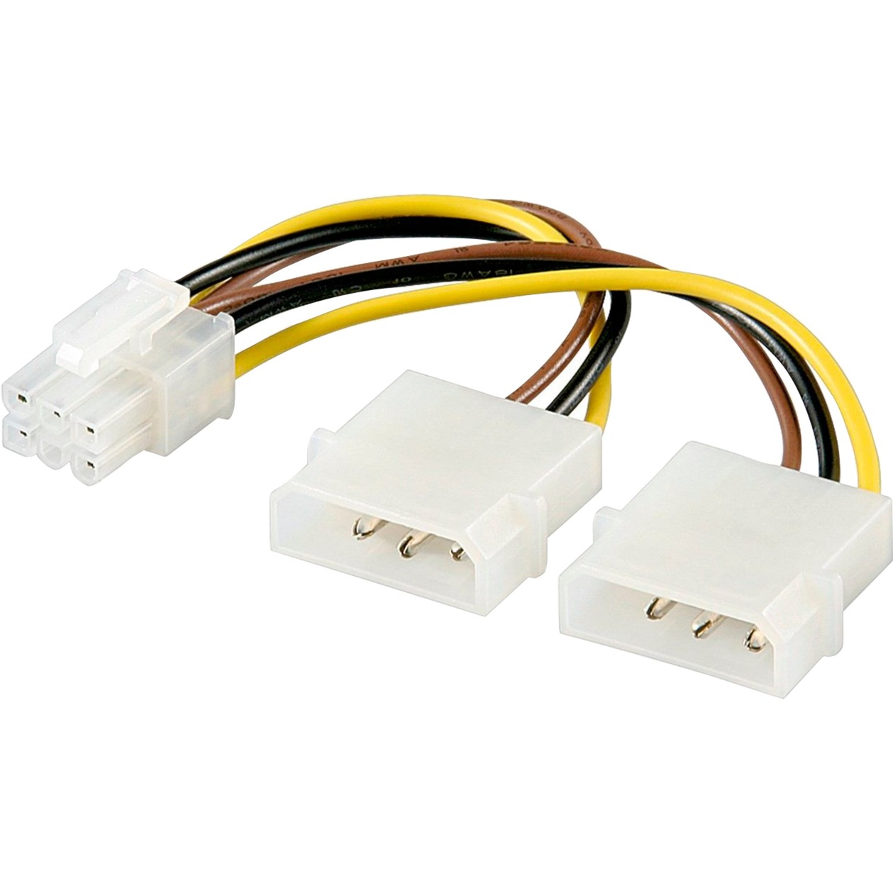 Image of Alternate - Internes PC-Stromkabel 2x 5,25-Stecker auf PCI Express 6-pin online einkaufen bei Alternate