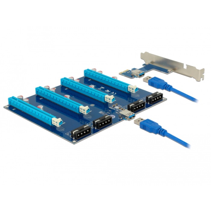 Image of Alternate - Riser Karte PCI Express x1 > 4 x PCIe x16, Riser Card online einkaufen bei Alternate