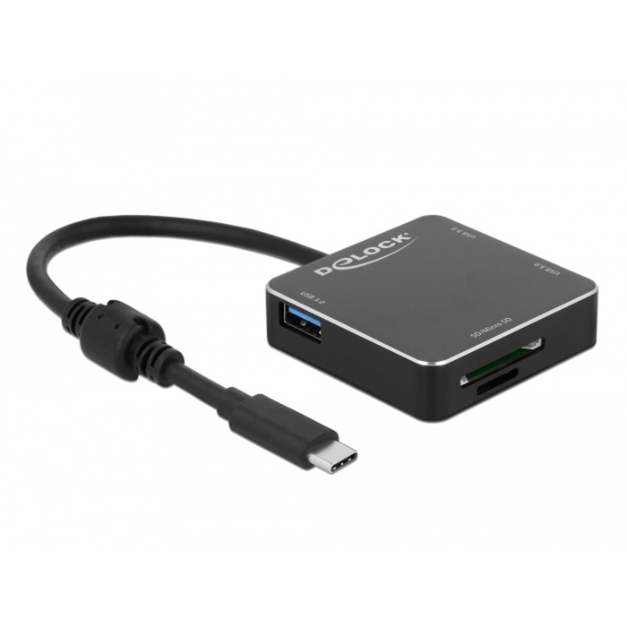 Image of Alternate - 3 Port USB 3.1 Gen 1 Hub mit USB Type-C und SD + MicroSD Slot, USB-Hub online einkaufen bei Alternate